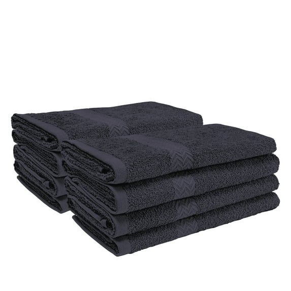 Eco-Friendly Cotton 8-Piece Hand Towel Set, Navy Blue by Blue Nile Mills