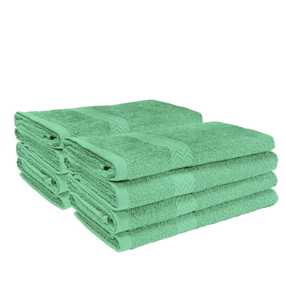 Eco-Friendly Cotton 8-Piece Hand Towel Set, Turquoise by Blue Nile Mills