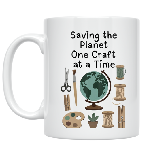 Eco-Friendly Crafting Quotes - Eco-Conscious Creator - 11 oz Ceramic Coffee Mug