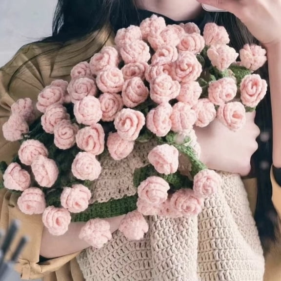 Eco-Friendly Crochet Blanket - Organic Cotton Rose Design for Sustainable Living