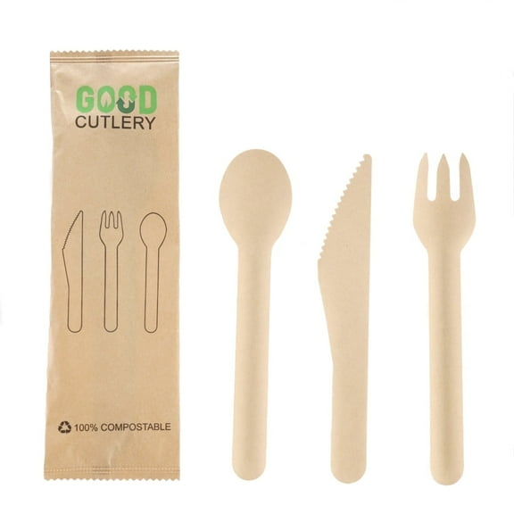 Eco-Friendly Disposable Cutlery set ( 125 pack )- Made from recycled paper.