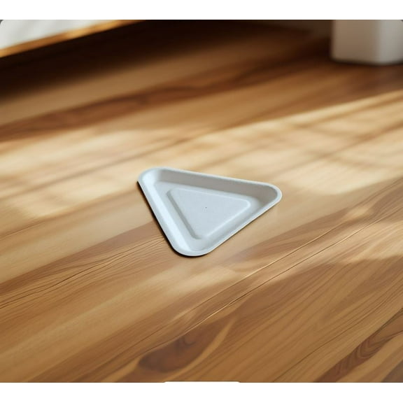 Eco-Friendly Disposable Plate Triangle 6 Inch Sturdy, Biodegradable Party Plates for Events, Birthdays, and Daily Use (Pack of 25, Round/White)