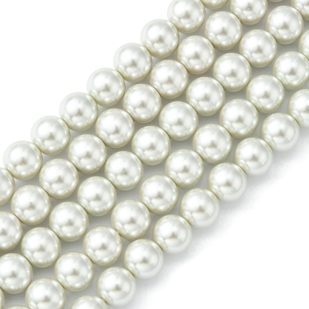 Eco-Friendly Dyed Glass Pearl Round Beads Strands Grade A Cotton Cord Threaded WhiteSmoke 10mm Hole: 0.7~1.1mm about 42pcs/strand 15 inch