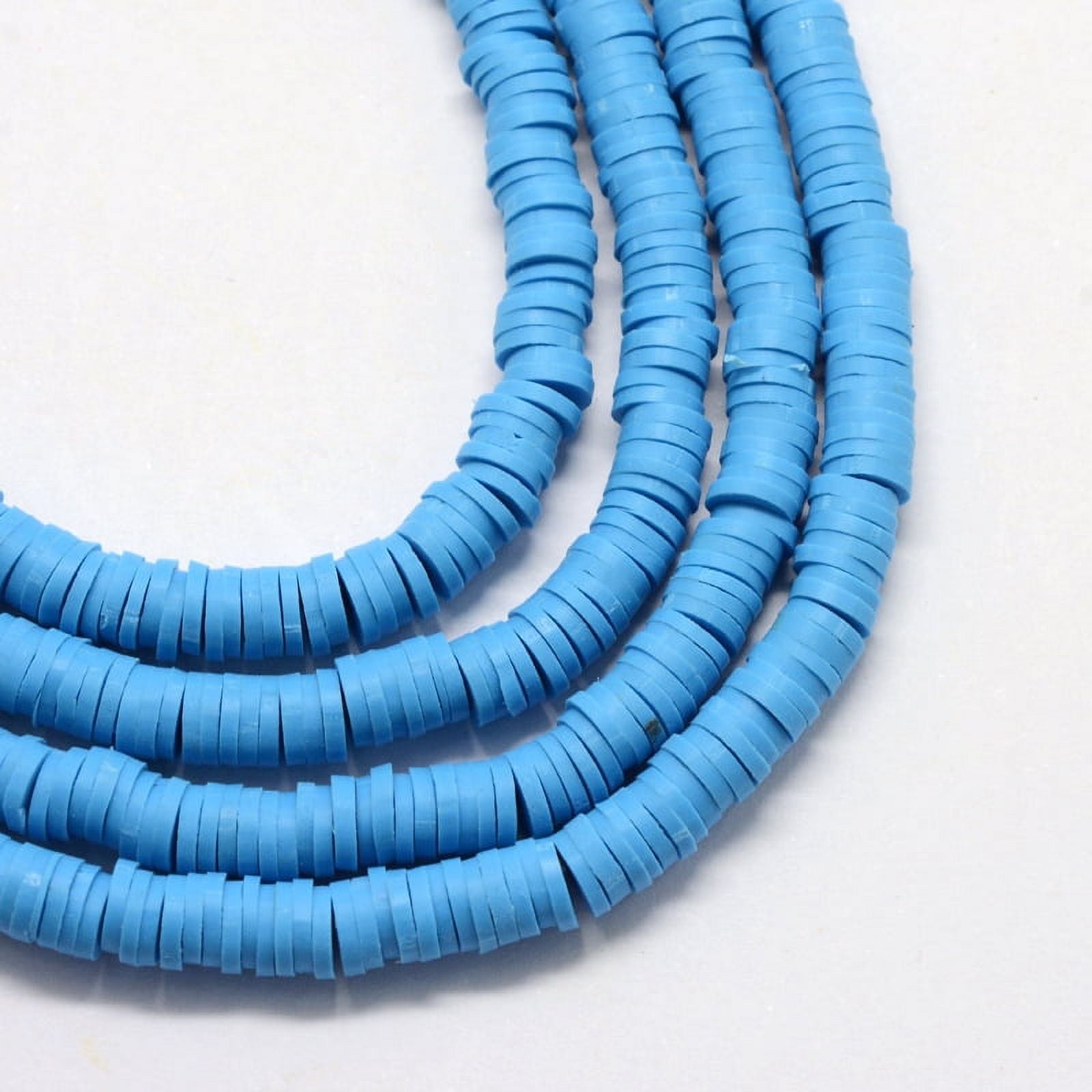 Eco-Friendly Handmade Polymer Clay Beads for DIY Jewelry Crafts Supplies Disc/Flat Round Heishi Beads Dodger Blue 6x1mm Hole: 1.5mm about 10000pcs/bag