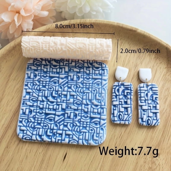 Eco-Friendly Hemp Texture Roller for Polymer Clay Crafting