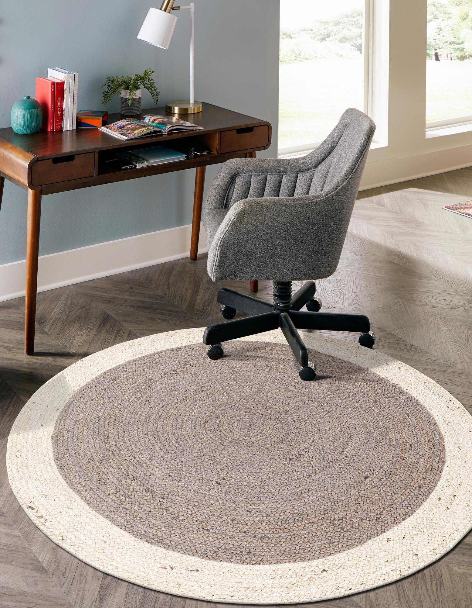 Eco-Friendly Jute Area Rug – Handwoven, Reversible, Non-Slip Backing – Perfect for Boho ...