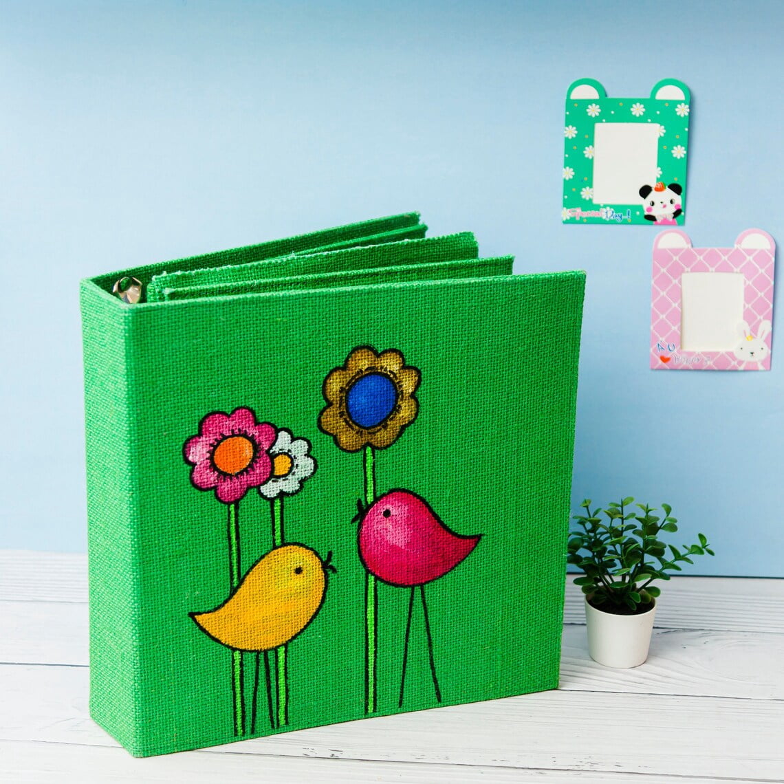Eco Friendly Jute Binder Folder with Bird Design- School Supplies ...