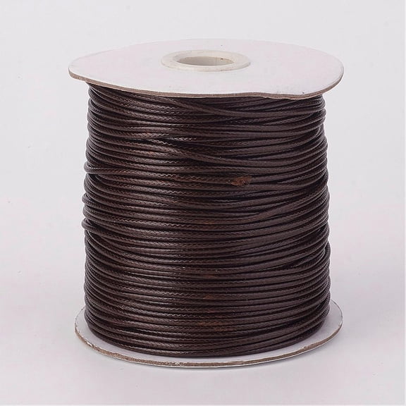 Eco-Friendly Korean Waxed Polyester Cord Coconut Brown 1mm about 169.51~174.98 Yards(155~160m)/Roll