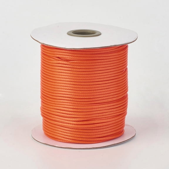 Eco-Friendly Korean Waxed Polyester Cord Dark Orange 0.5mm about 169.51~174.98 Yards(155~160m)/Roll