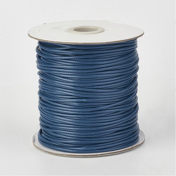Eco-Friendly Korean Waxed Polyester Cord Marine Blue 0.5mm about 169.51~174.98 Yards(155~160m)/Roll