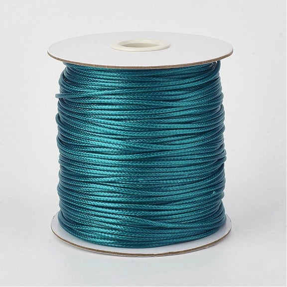 Eco-Friendly Korean Waxed Polyester Cord Teal 3mm 41.01~41.56 Yards(37.5~38m)/Roll diy