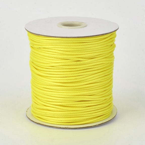 Eco-Friendly Korean Waxed Polyester Cord Yellow 1.5mm 169.51~174.98 Yards(155~160m)/Roll