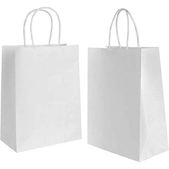 Eco-Friendly Large White Gift Bags, Highly Customizable Design for Every Occasion, Reinforced Twisted Handles for Better Load Capacity (Pack of 30)