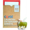 EcoFriendly Laundry Detergent Sheets (60 Loads) Beach Day Scent Coral Laundry Plasticfree