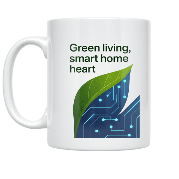Eco-Friendly Living Heart Design - Tech-Savvy Individual - 11 oz Ceramic Coffee Mug