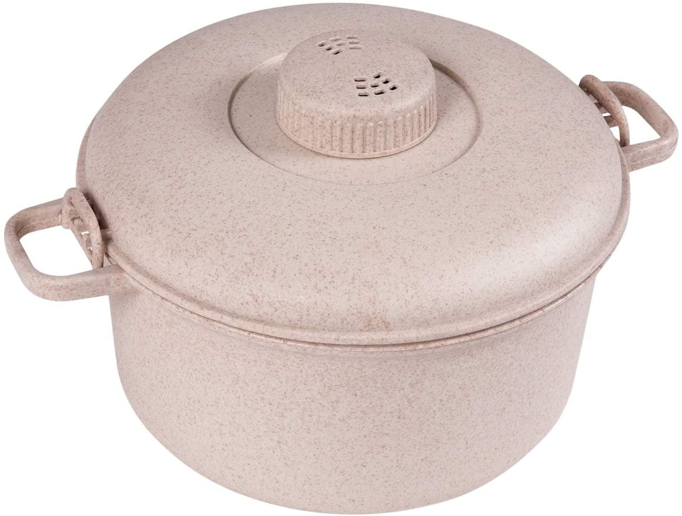 Eco Friendly Microwave Pressure Cooker - Easy Microwave Cooking - Easy & Fast Microwave Cookware For Rice, Chicken, Pasta, And More - Non-Toxic & Degradable Material (Beige)