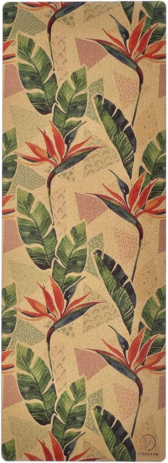 Eco-Friendly, Non-Toxic Cork Yoga Mat. Sweat Resistant, Non-Slip Flat Mat. Ideal for Hot Yoga, Bikram, Vinyasa, Power, Pilates, HIIT Workouts. (72" x 26" x 4mm)