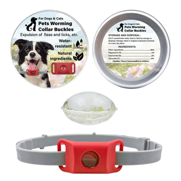 Eco-Friendly Pet Repellent Collar with Adjustable Buckle and Refillable Capsules for Mosquito Protection