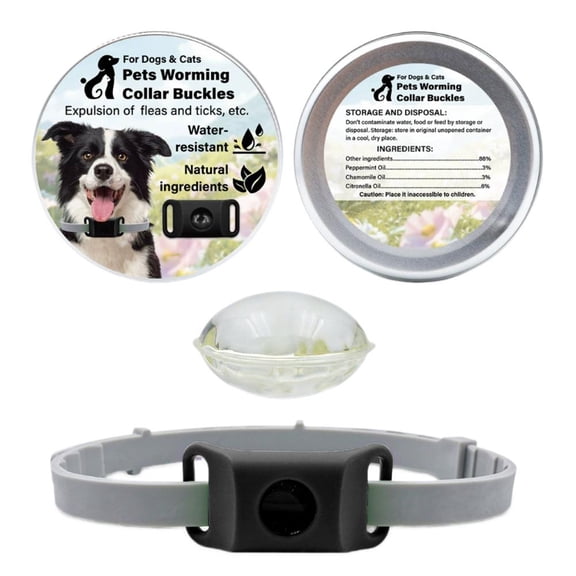 Eco-Friendly Pet Repellent Collar with Adjustable Buckle and Refillable Capsules for Mosquito Protection