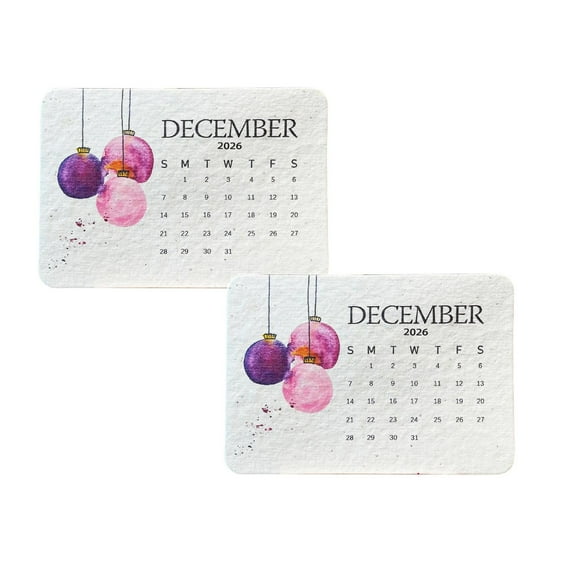 Eco-Friendly Plantable Love Seed Calendar 2026, 12-Month Biodegradable Seed Paper Planner with Wildflower, Herb & Fruit Seeds, Sustainable Green Living Gift (2pcs)