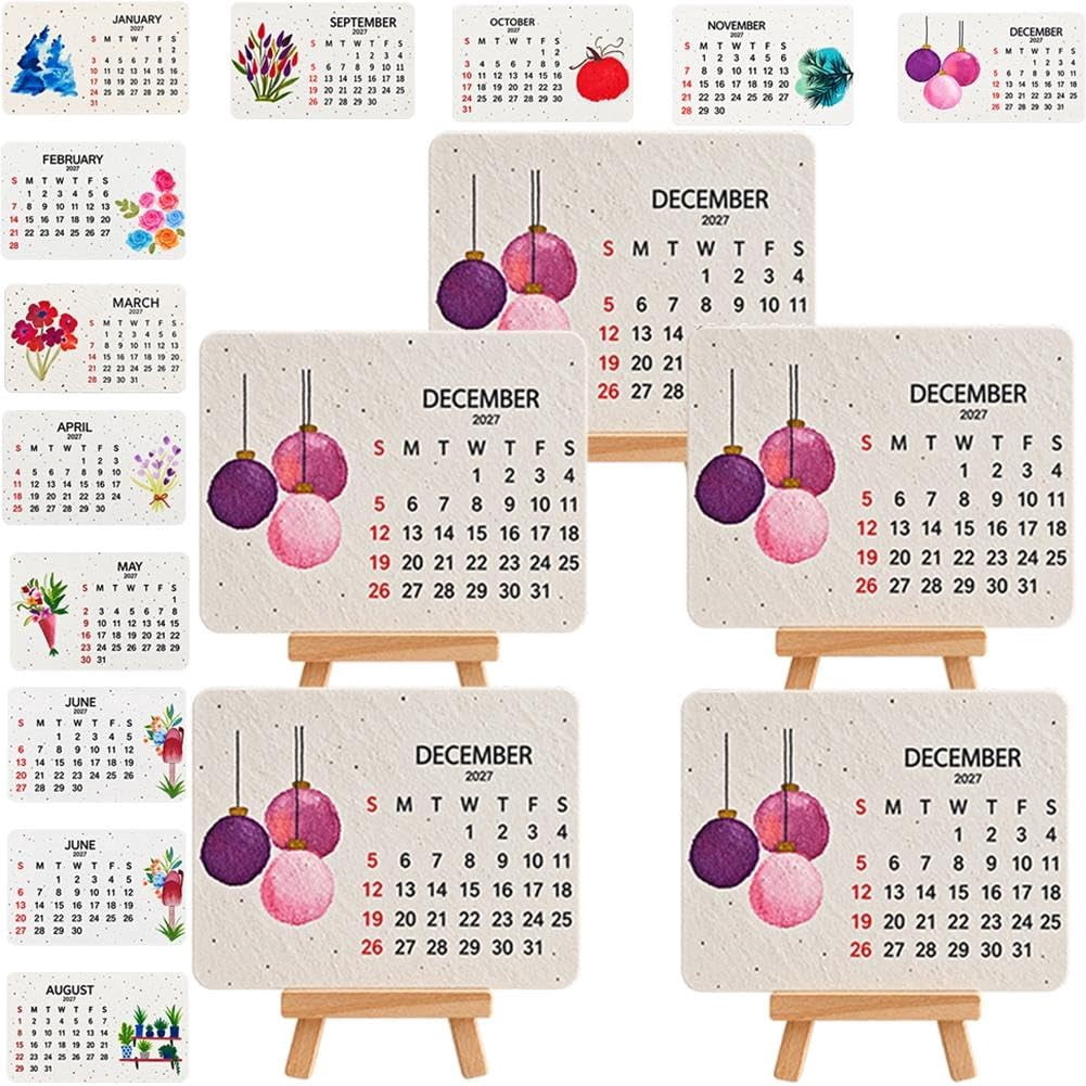 Eco-Friendly Plantable Seed Calendar 2027, Growable Calendar with Stand ...