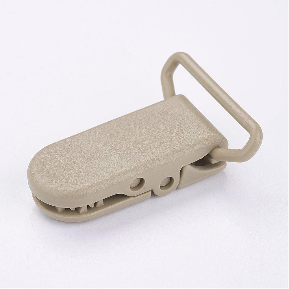 Eco-Friendly Plastic Baby Pacifier Holder Clip Dark Khaki 43x31x9mm