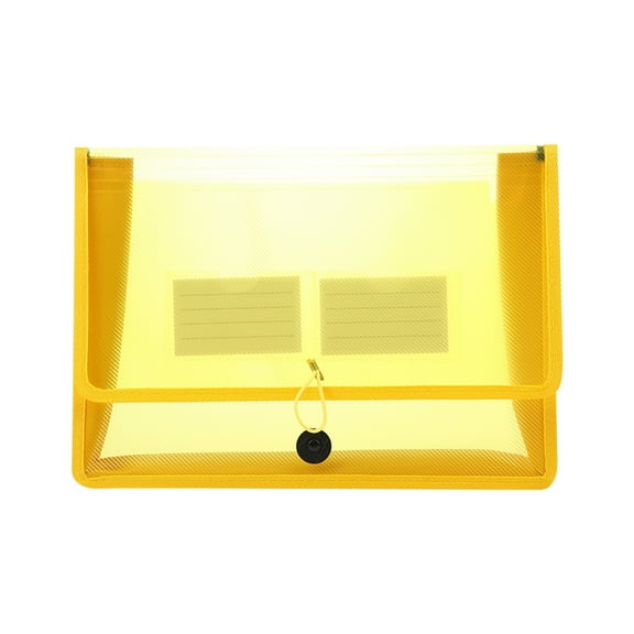 Eco-Friendly Plastic File Folders, Expanding Poly File Wallet, Transparent Expandable Envelope Organizer Document Folder with Elastic Band and Button Closure, with Small Two Pockets