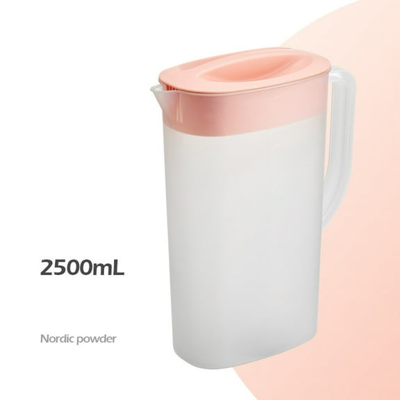 Eco-Friendly Pitcher with Secure Lid, 2500ML Multi-Purpose Drink Dispenser for Hot/Cold Beverages for Iced Tea, Juice, Lemonade & Water - Leakproof Mixing Jug with Comfortable Handle