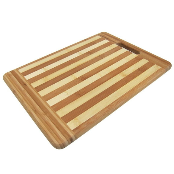 UNIWARE Reversible Bamboo Cutting Board, Large Wooden Chopping Board, 16.54 x 11.81 x 0.75