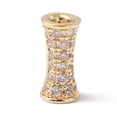 thumbnail image 1 of Eco-Friendly Rack Plating Brass Micro Pave Cubic Zirconia Beads Long-Lasting Plated Lead Free & Cadmium Free Column Real 18K golden Plated 9.5x4.5mm Hole: 1mm, 1 of 2