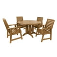thumbnail image 1 of Eco-Friendly Recycled Plastic Weatherly 5pc Round Dining Set, 1 of 2