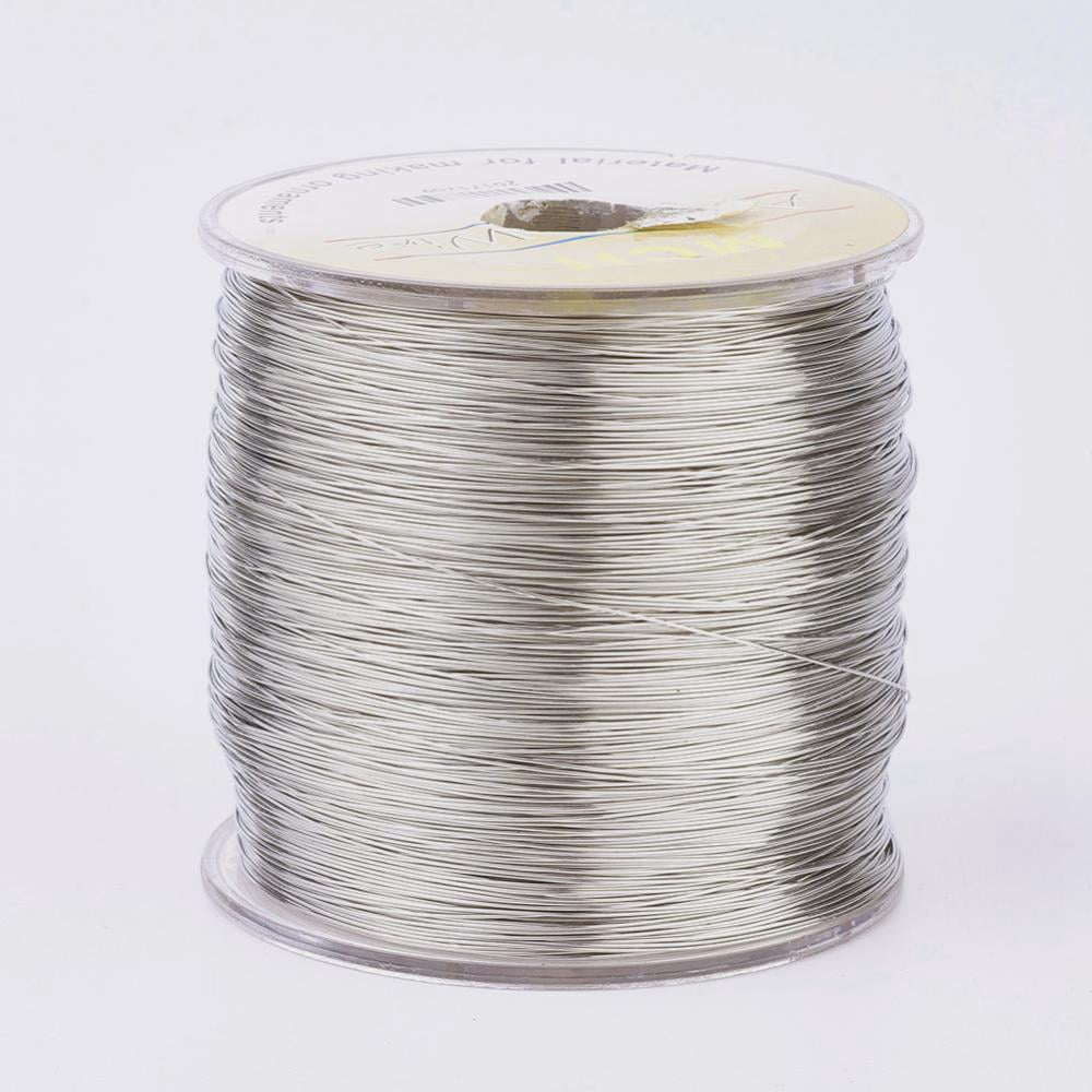 Eco-Friendly Round Copper Wire Copper Beading Wire for Jewelry Making Long-Lasting Plated Platinum 24 Gauge 0.5mm 1082.68 Feet(330m)/500g