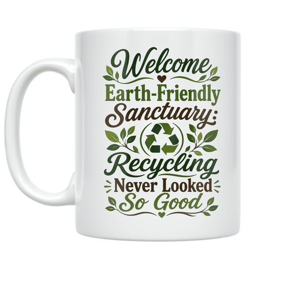 Eco-Friendly Sanctuary Design - Eco-Conscious Enthusiast - 11 oz Ceramic Coffee Mug