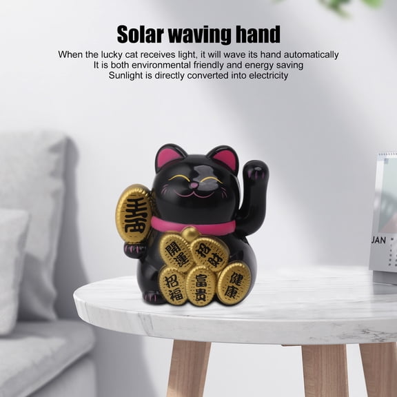 Eco,Friendly Solar Cat, 2" Lucky Waving Neko, Bring Wealth Joy to Any Space
