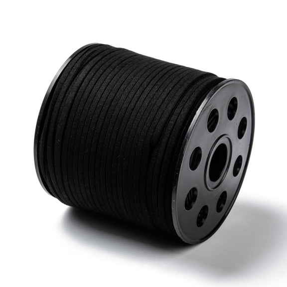 Eco-Friendly Suede Cord Suede Lace Black 3.0x1.4mm about 98.42 yards(90m)/roll