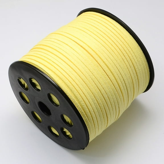 Eco-Friendly Suede Cord Suede Lace Champagne Yellow 3.0x1.4mm about 98.42 yards(90m)/roll