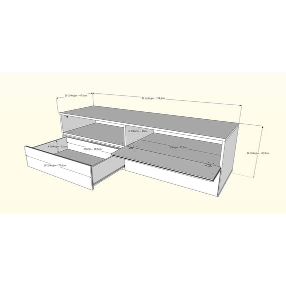 Eco-Friendly TV Stand with Two Drawers