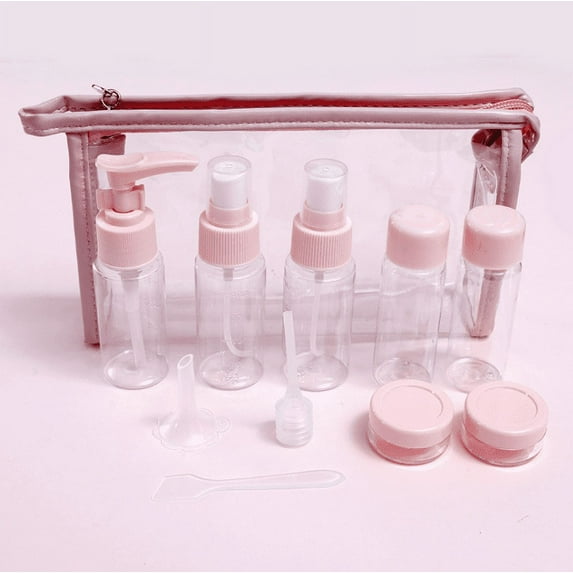 Eco-Friendly Travel Bottles, TSA-Approved Leak-proof Toiletry Set for Liquid and Cosmetics, Portable Plastic Clear Containers Safe and Light Reusable