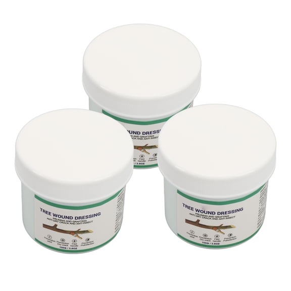 Eco-Friendly Tree Wound Dressing and Pruning Sealer Healing Paste (3.5 oz / 100g, 3-Pack) Shrub Grafting Healing Clay with Brushes