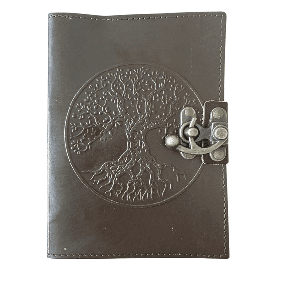 Eco-Friendly 'Tree of Life' Leather Cover Blank Diary & Journal, 5x7