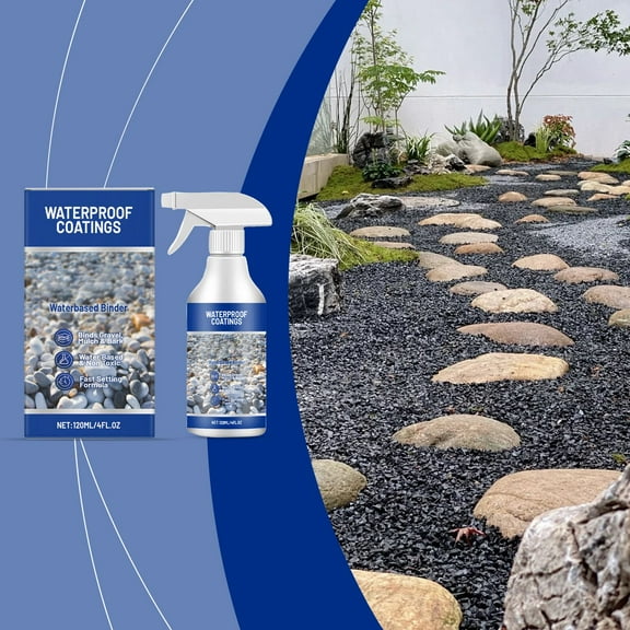 Eco-Friendly Water-Based Resin Adhesive for Landscaping, Gravel and Mulch Binder for Planters, Flowerbeds, Garden Paths, and Courtyards, 120ml Stone Glue Natural Hold