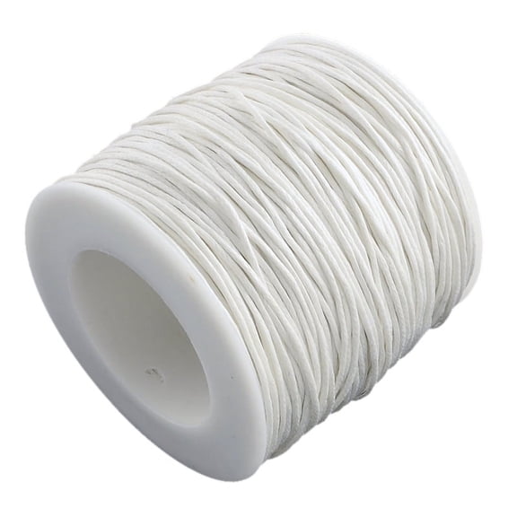 Eco-Friendly Waxed Cotton Thread Cords Macrame Beading Cords for Bracelet Necklace Jewelry Making White 1mm 100yards/roll
