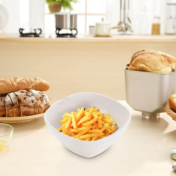 Eco-Friendly Wheat Straw Bowls, 4-Pack Durable Plastic Rice Bowls with Large Capacity, 13.8x13.8x5.5cm, Dishwasher Safe, Modern Four-Color Design for Dining Table Use