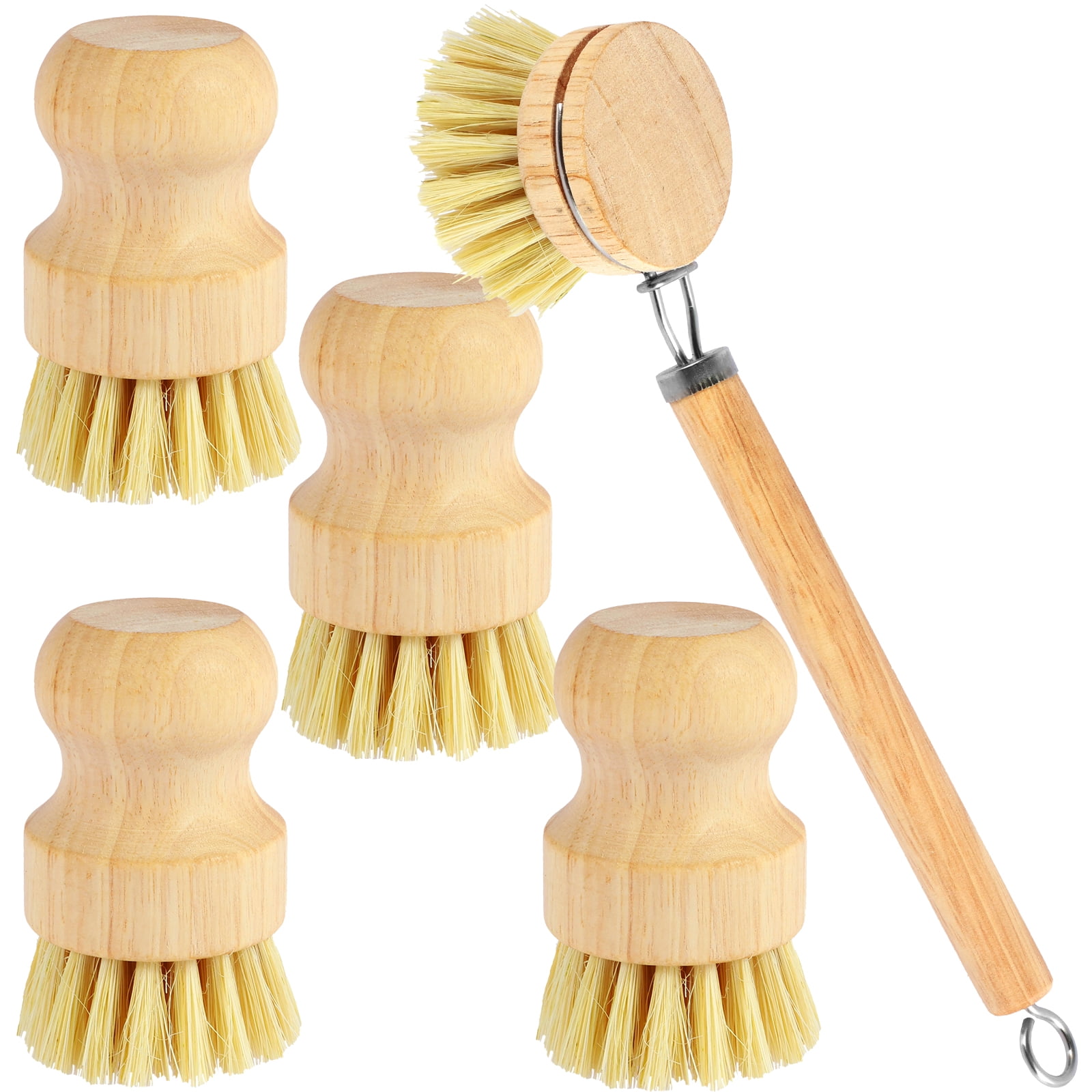 Eco-Friendly Wooden Dish Brush with Natural Sisal Bristles – Durable Coconut Wood Kitchen Cleaning Scrubber for Zero Waste, Non-Scratch Dishwashing