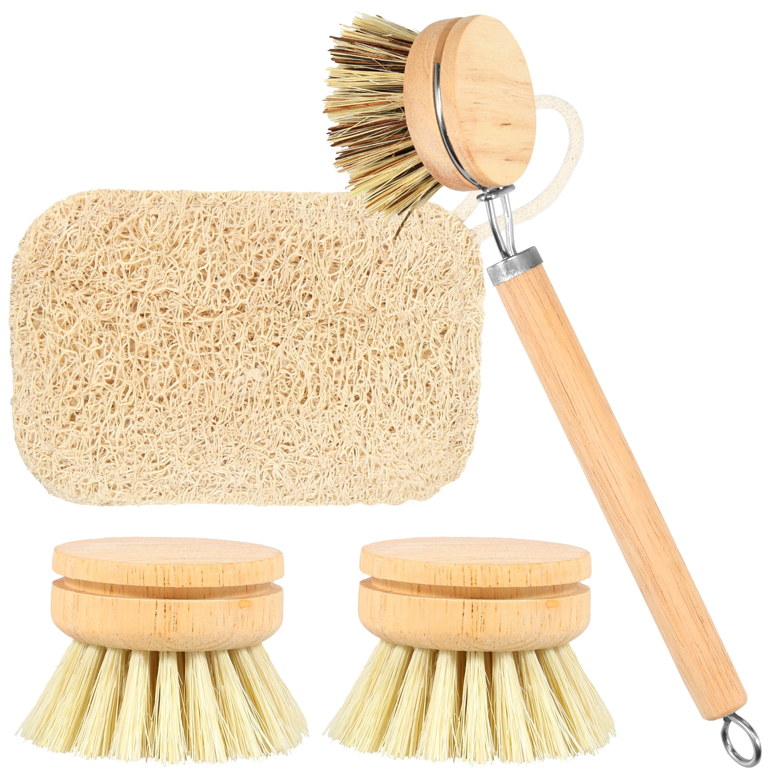 Eco-Friendly Wooden Dish Brush with Natural Sisal Bristles – Durable Coconut Wood Kitchen Cleaning Scrubber for Zero Waste, Non-Scratch Dishwashing