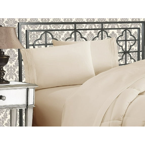 Eco Friendly Wrinkle Free Sheets Full Cream/Tan