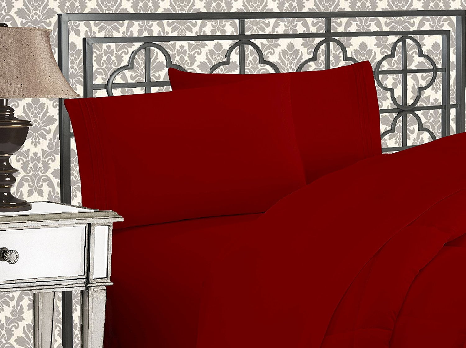 Eco Friendly Wrinkle Free Sheets King Burgundy