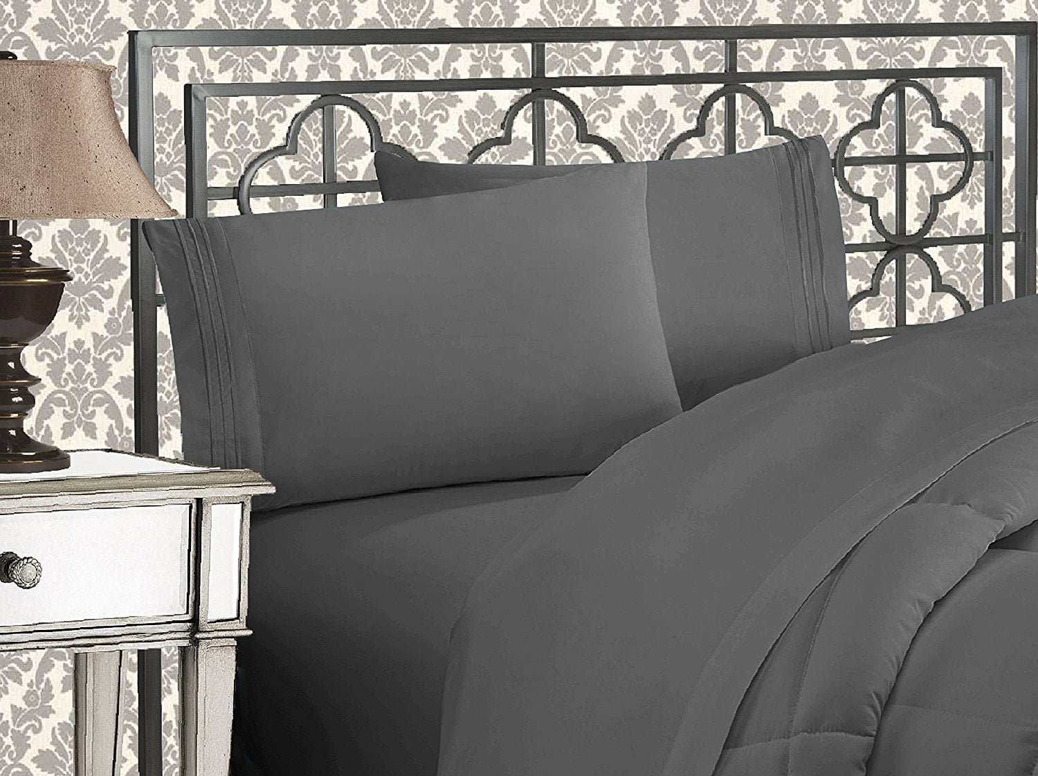 Eco Friendly Wrinkle Free Sheets King Grey