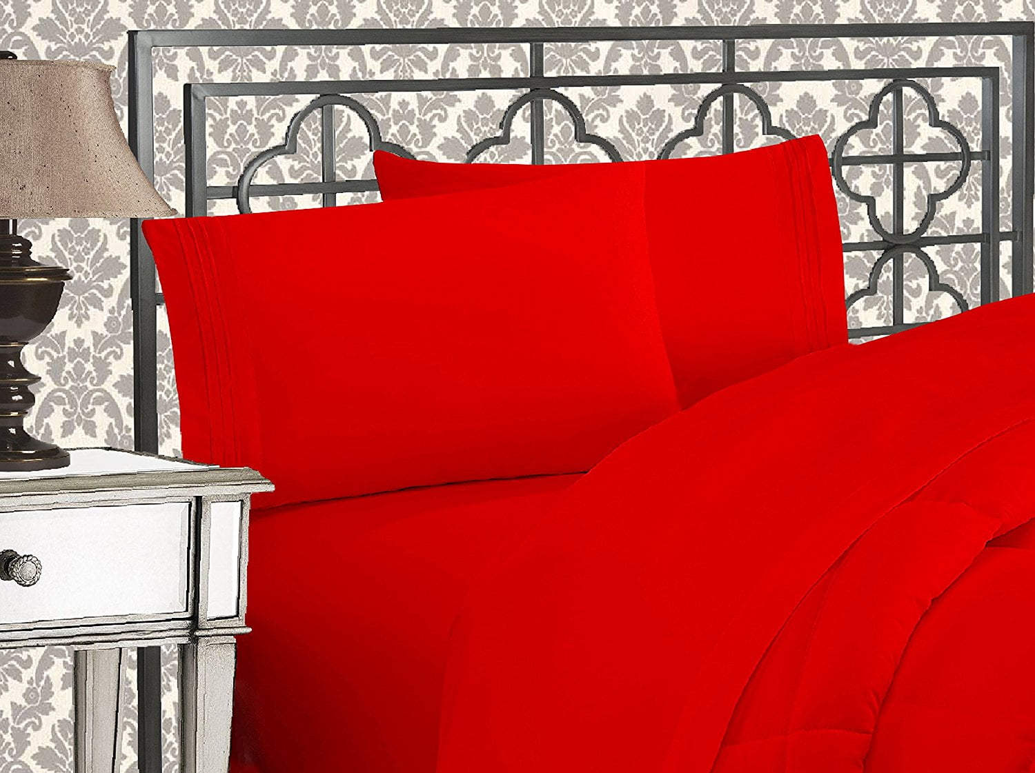 Eco Friendly Wrinkle Free Sheets King Red