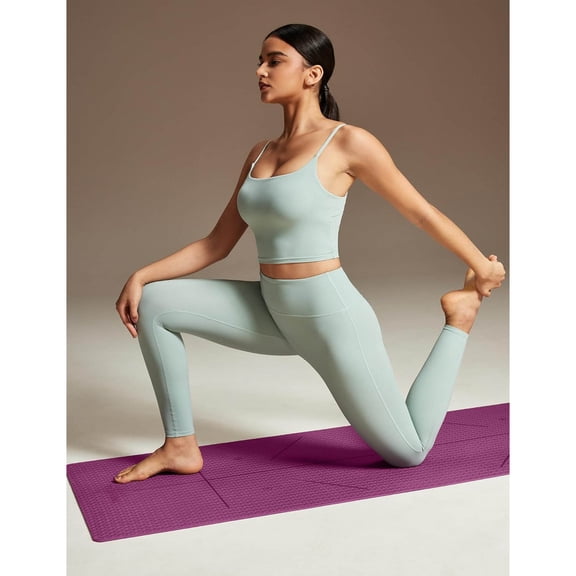 Eco Friendly Yoga Mat with Alignment Marks TPE Non Slip Hot Yoga Mat Thick Anti-Tear Surfaces for Home Workout Fitness Pilates